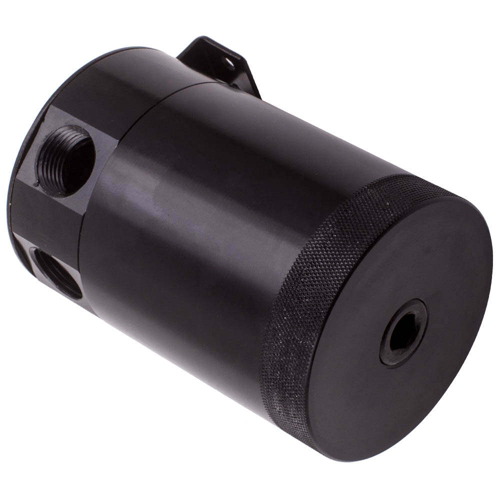 Universal Auto Racing Baffled 3-Port Oil Catch Can/Tank/Air-Oil Separator Kit
