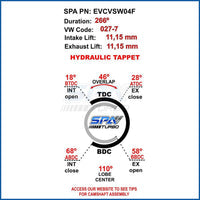VW 8V 266 NA OR TURBOCHARGED ENGINES HYDRAULIC TAPPETS PERFORMANCE CAMSHAFT + DECOMPRESSION HEAD GASKET SPACER - 0.5MM