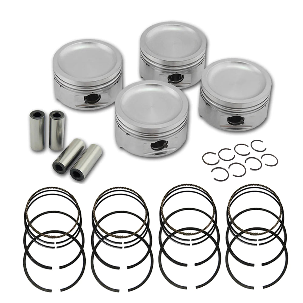 FORGED PISTON AND RINGS SET 83.75MM VW ABA 2.0L 8V + VW 144MM X 20MM HIGH PERFORMANCE BASIC CONNECTING ROD SET 7/16" BOLT (1100HP) +DECOMPRESSION HEAD GASKET SPACER - 1.5MM + HEAD STUD SET