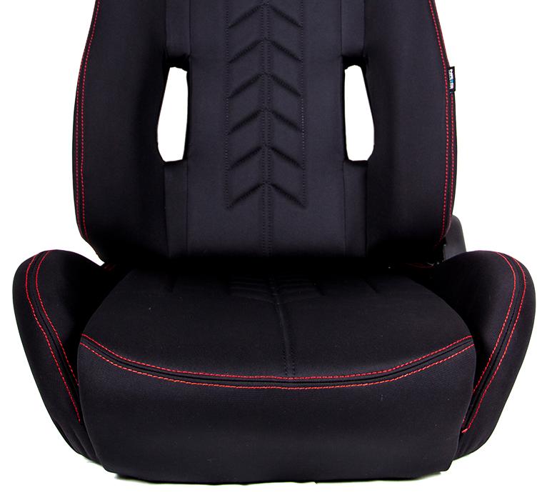 Reclindable Racing Seat Suede with Red Stitching