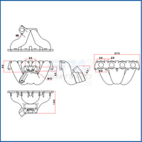 VW B5 T3 TOP MOUNT TURBO MANIFOLD + 252 / 260 HIGH PERFORMANCE CAMSHAFT SET