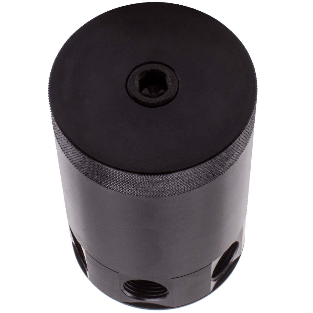 Universal Auto Racing Baffled 3-Port Oil Catch Can/Tank/Air-Oil Separator Kit