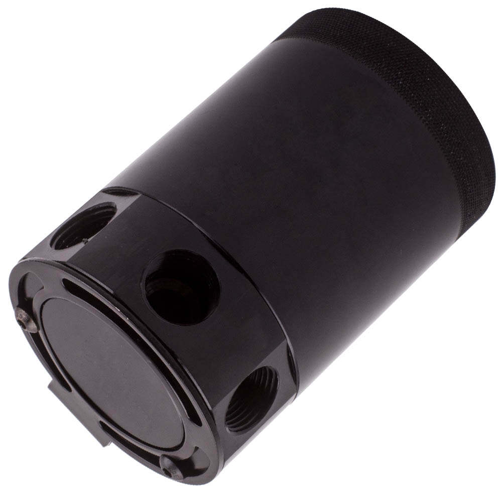 Universal Auto Racing Baffled 3-Port Oil Catch Can/Tank/Air-Oil Separator Kit