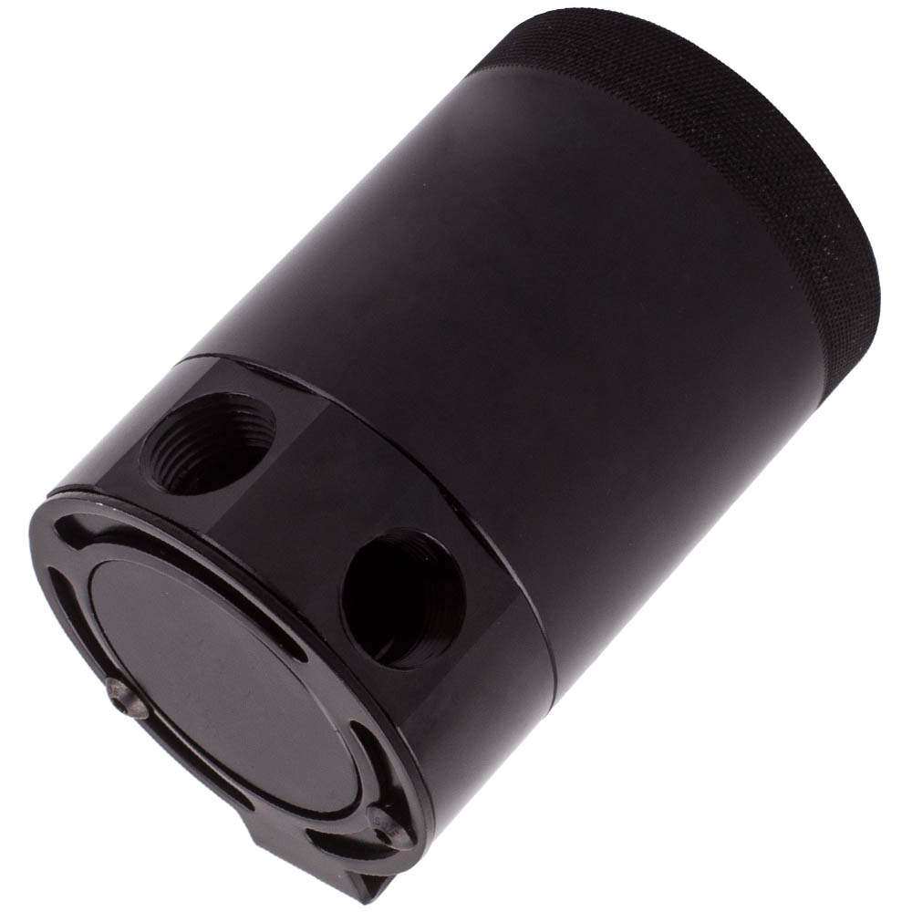 Universal Auto Racing Baffled 3-Port Oil Catch Can/Tank/Air-Oil Separator Kit