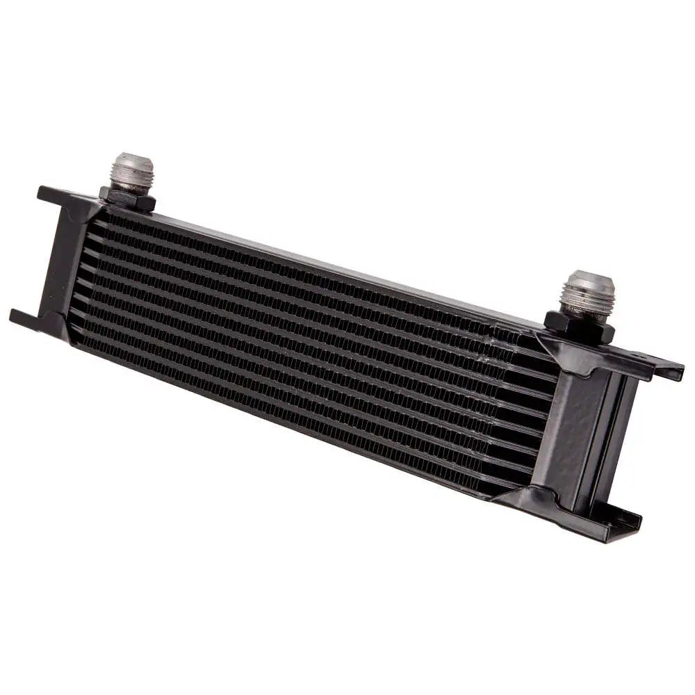 Universal 10 ROW AN10 Engine Aluminum Oil Cooler + Filter Relocation Kit 3 Hose