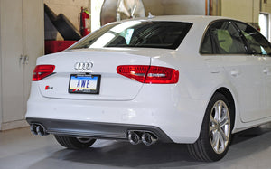 AWE Track Edition Exhaust for Audi B8 S4 3.0T - Diamond Black Tips (102mm) Audi S4 2013-2016
