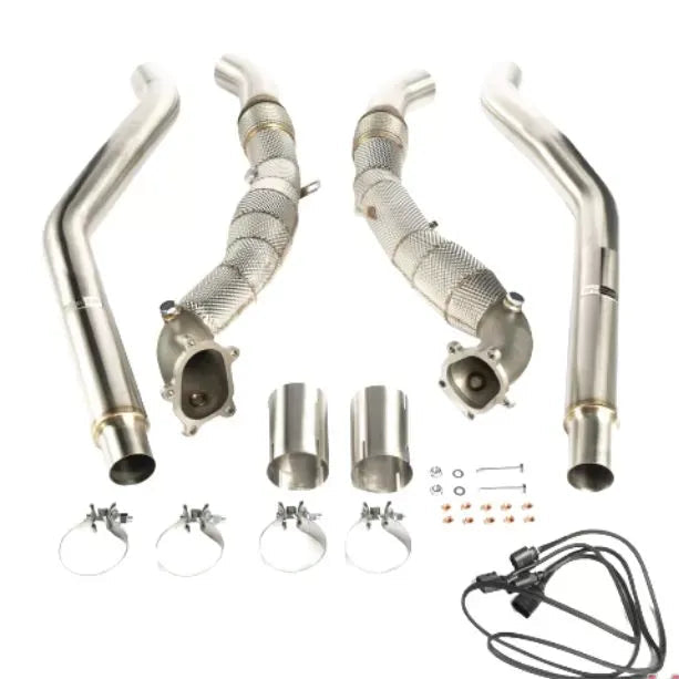CTS Turbo Cast Downpipe Set w/ High Flow Cats Audi C7 RS7 | S6 | S7 4.0T 2013-2018