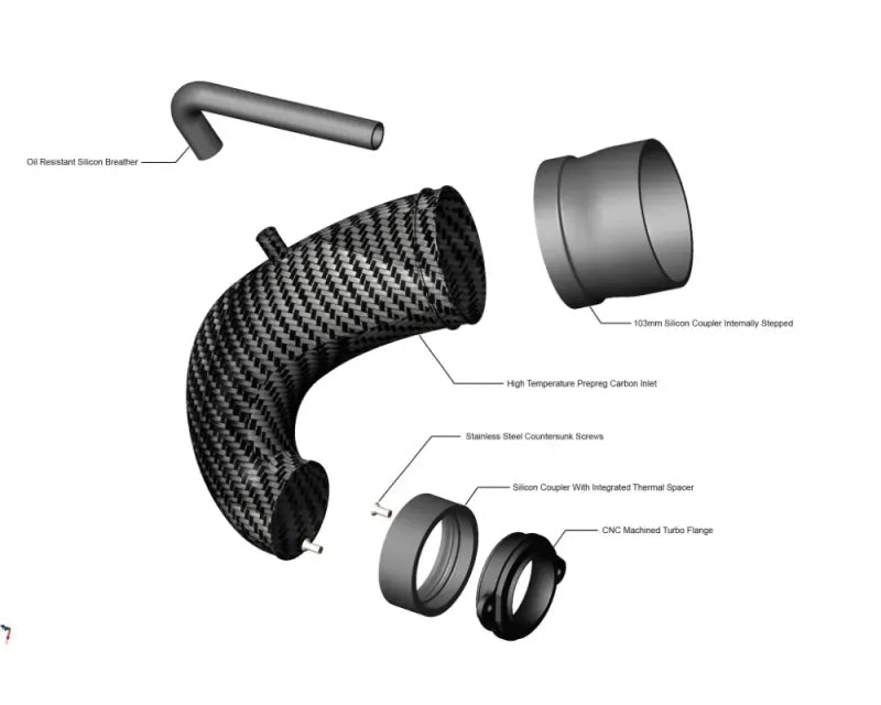 Eventuri Carbon Turbo Inlet Elbow for Audi 8V RS3 Gen 2 / 8S TTRS - LHD Clearance