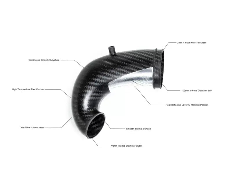Eventuri Carbon Turbo Inlet Elbow for Audi 8V RS3 Gen 2 / 8S TTRS - LHD Clearance