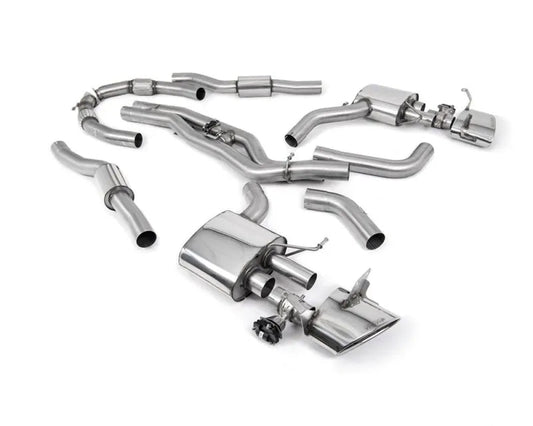 Milltek Twin 80mm Resonated Catback Exhaust System with Polished Oval Tips for Audi RS6/RS7 C8 2019-2025