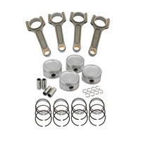 FORGED PISTON AND RINGS SET 82.5MM VW ABA 2.0L 8V + VW 144MM X 20MM HIGH PERFORMANCE BASIC CONNECTING ROD SET 7/16" BOLT (1100HP)