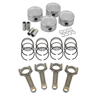FORGED PISTON AND RINGS SET 83.75MM VW ABA 2.0L 8V + VW 144MM X 20MM HIGH PERFORMANCE BASIC CONNECTING ROD SET 7/16" BOLT (1100HP)