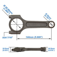 FORGED PISTON AND RINGS SET 83.75MM VW ABA 2.0L 8V + VW 144MM X 20MM HIGH PERFORMANCE BASIC CONNECTING ROD SET 7/16" BOLT (1100HP)